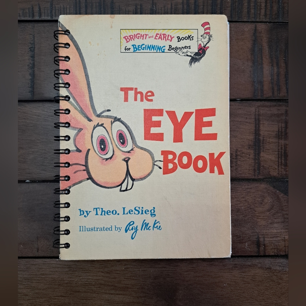 The Eye Book by Theo. LeSieg Upcycled Spiral Notebook